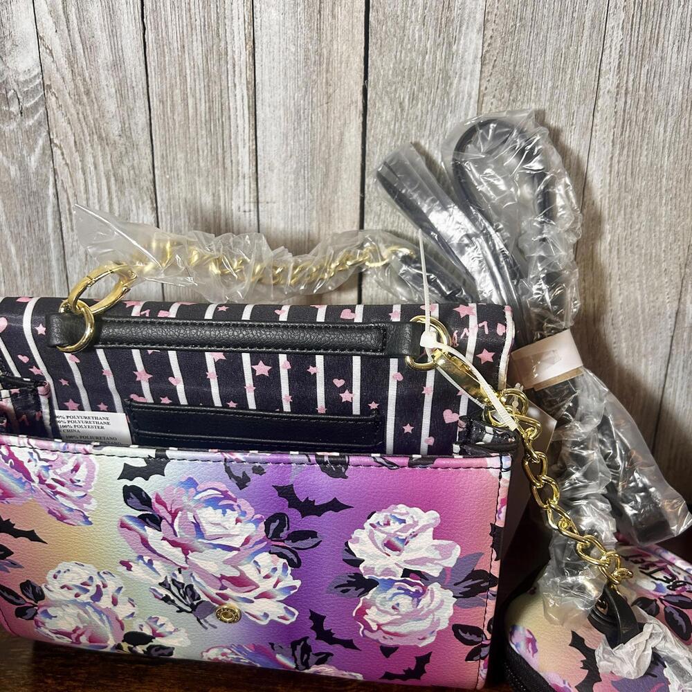 Luv Betsey Floral and Bat Print Wallet with Coin Purse - Picture 5 of 9